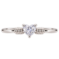Silver Crystal Flowerlet Ring