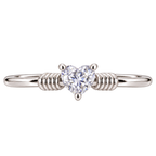 Silver Crystal Flowerlet Ring