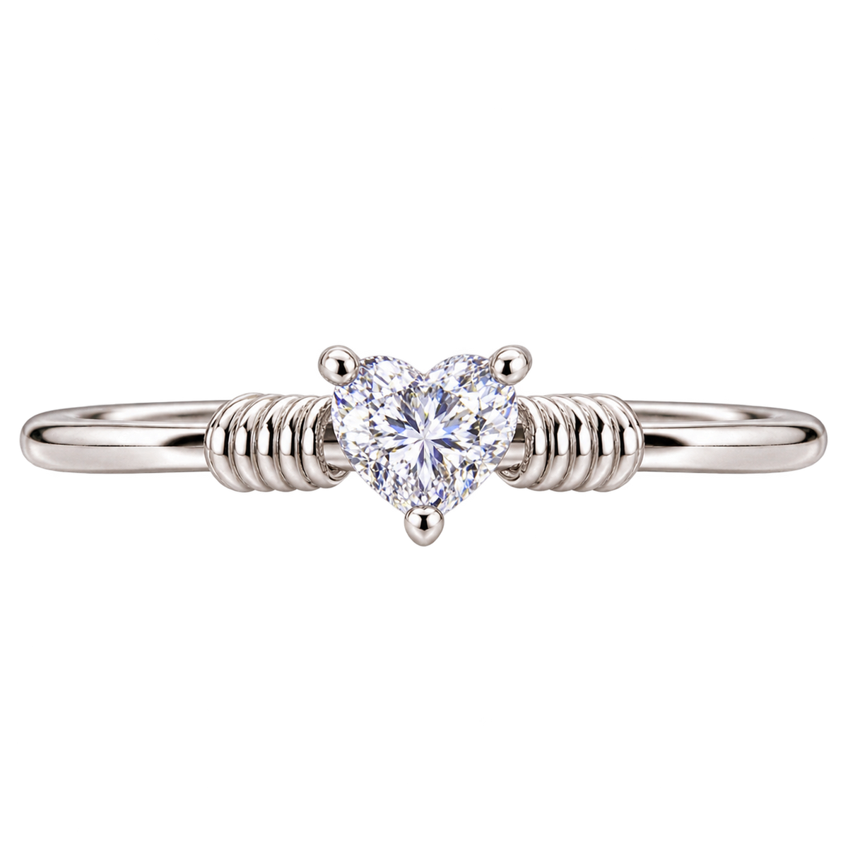 Silver Crystal Flowerlet Ring