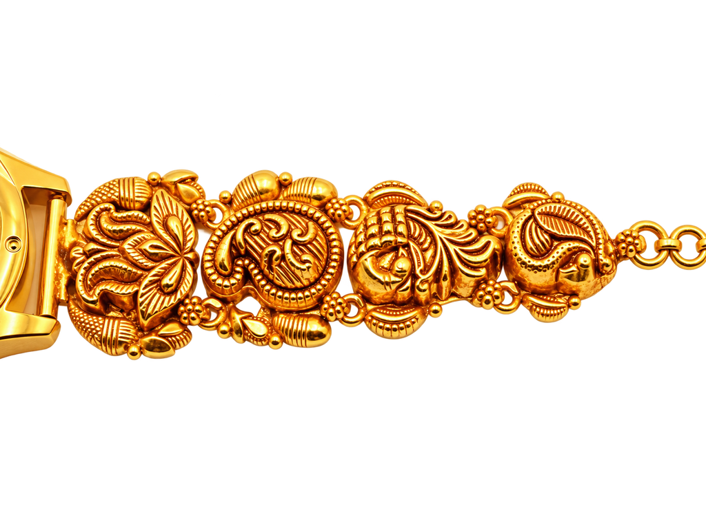 Viha Heritage Floral Gold-Tone Bracelet Watch