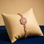 Rose Gold Aurelle Geometric Crystal Bracelet