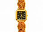 Viha Quartz Noir Royale Ornate Gold-Tone Watch