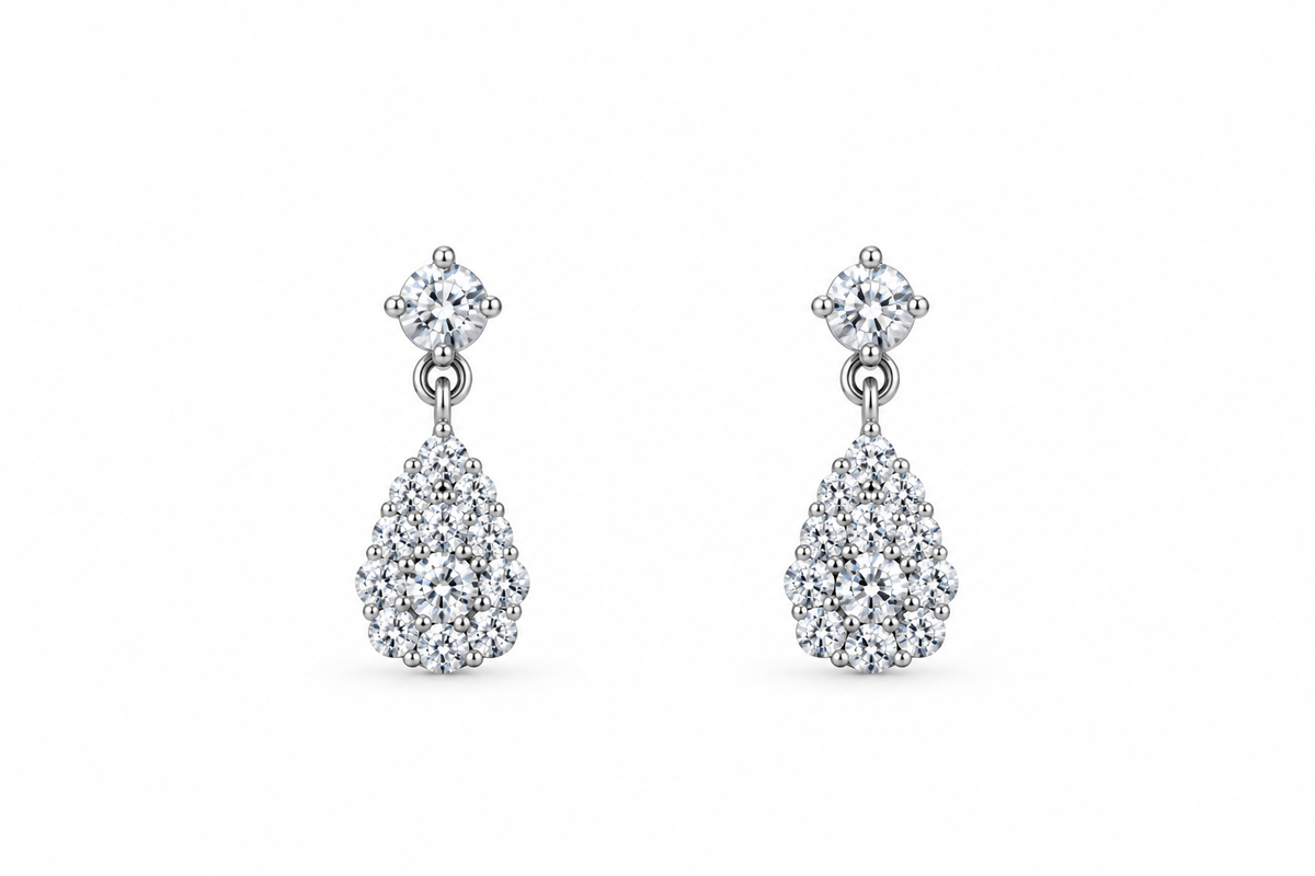 Silver Teardrop Grace Earrings