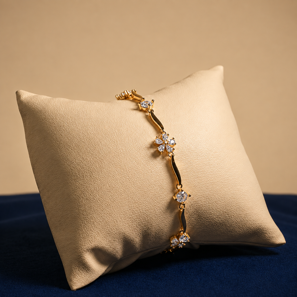 Rose Gold Fiora Floral Crystal Bracelet