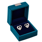 Silver Celeste Heart Pearl Stud Earrings