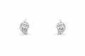 Silver Elara Curved Leaf Stud Earrings