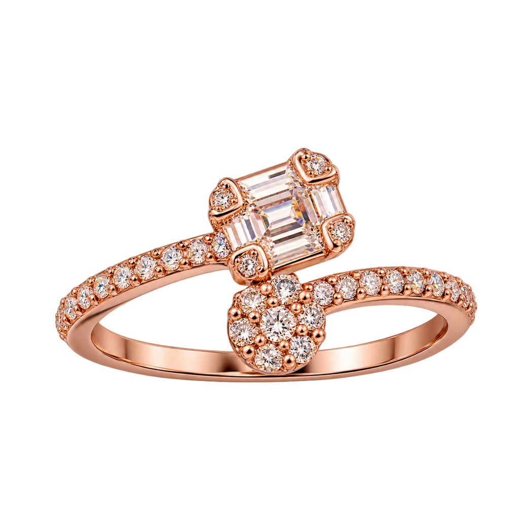 Silver Petal Twinlight Ring