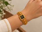 Viha Quartz Noir Royale Ornate Gold-Tone Watch
