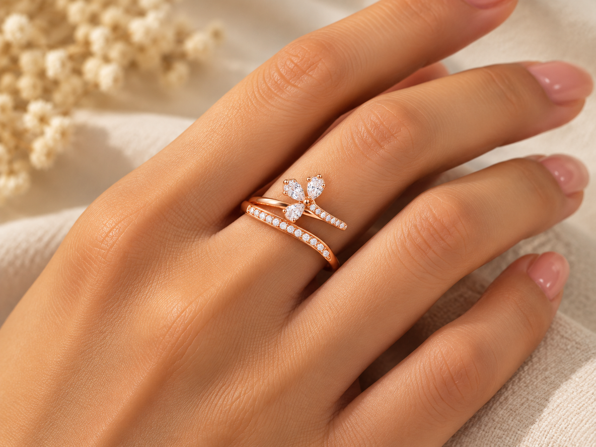 Rosé Crystal Blossom Ring