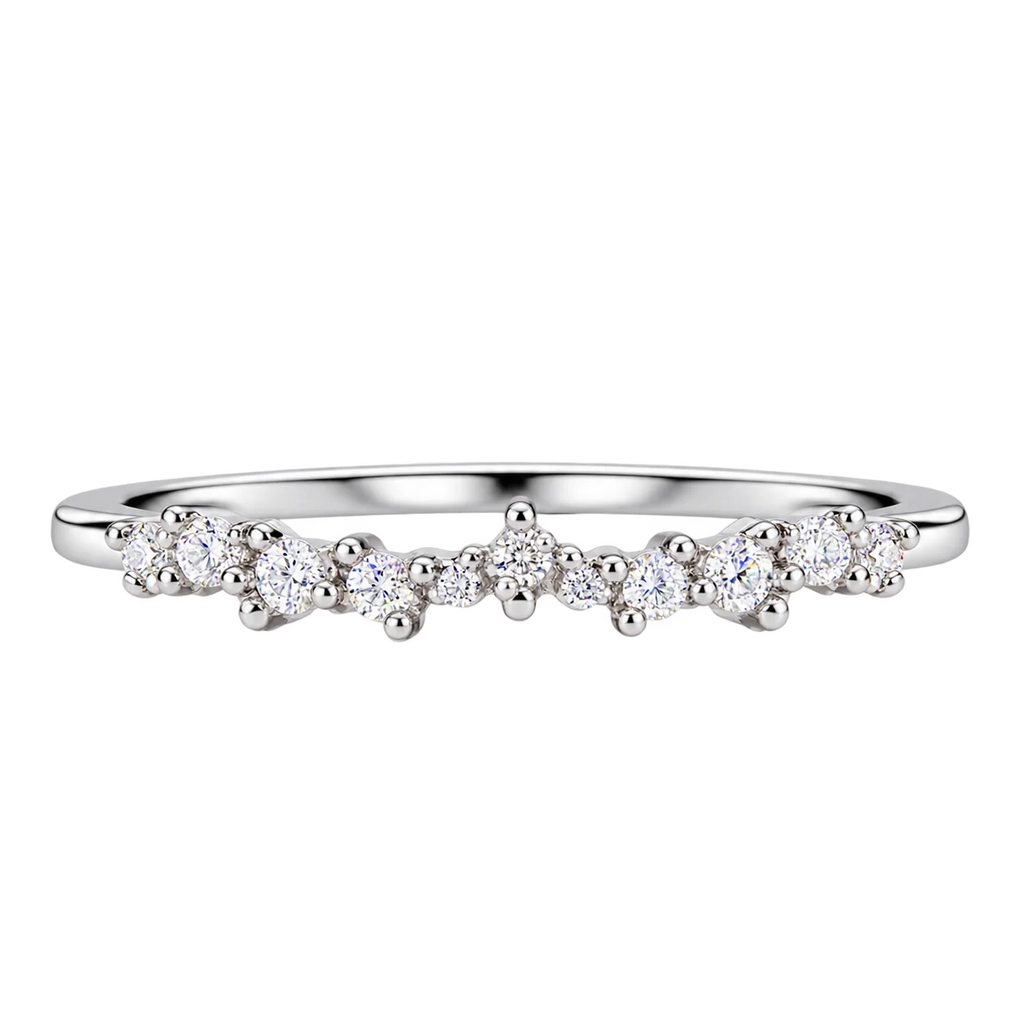 Silver Celestine Arc Ring