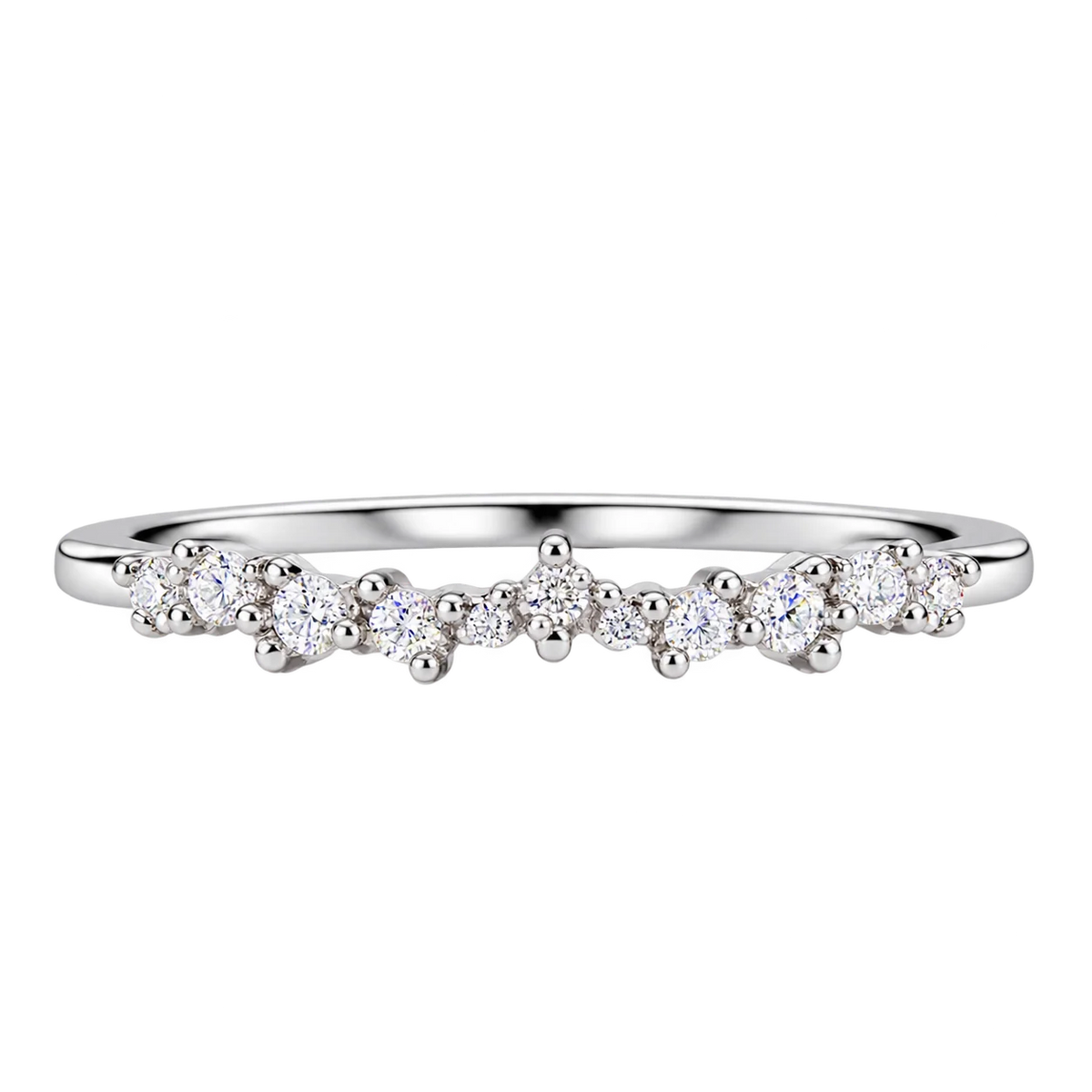 Silver Celestine Arc Ring
