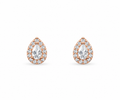 Rose Gold Celeste Round Halo Crystal Stud Earrings