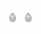 Rose Gold Celeste Round Halo Crystal Stud Earrings