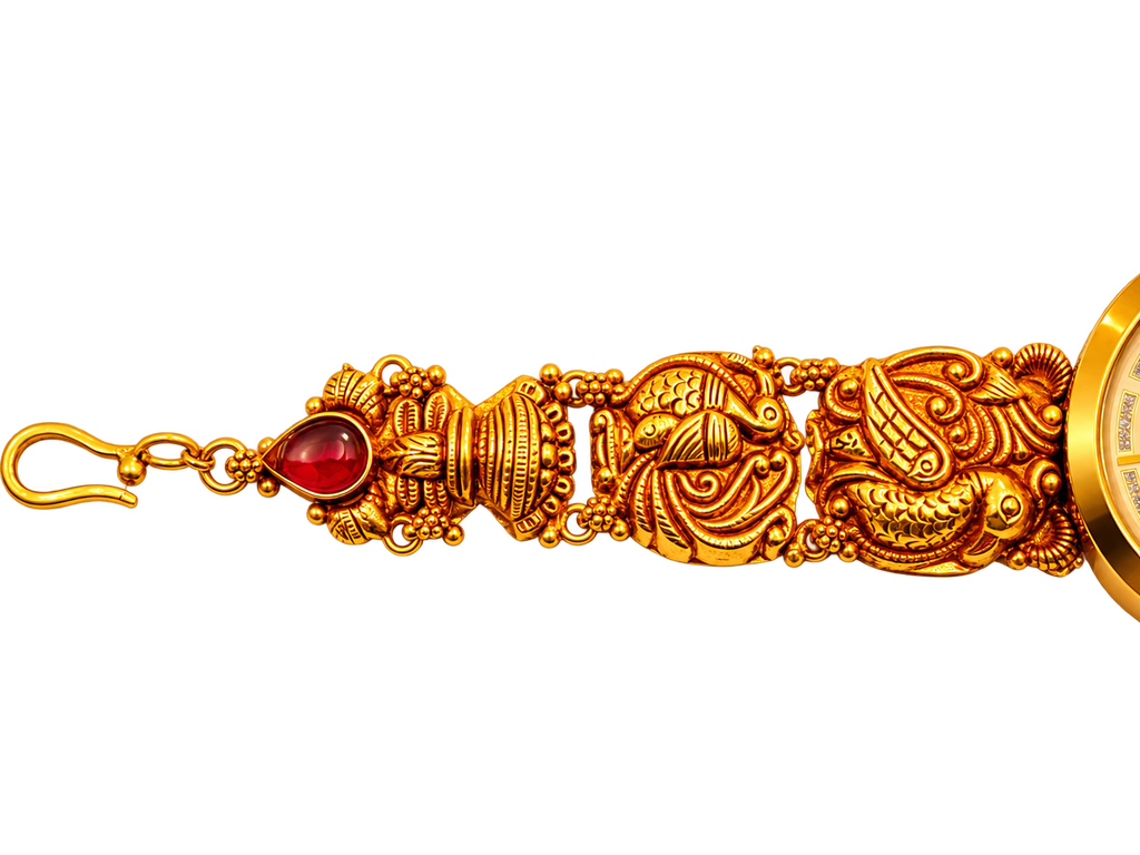 Raga Titan Rajvani Ornate Bracelet Watch – Gold Tone