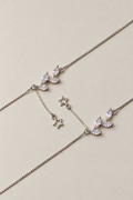Silver Celeste Floral Star Anklet