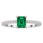 Silver Emerald Crystal Grace Ring