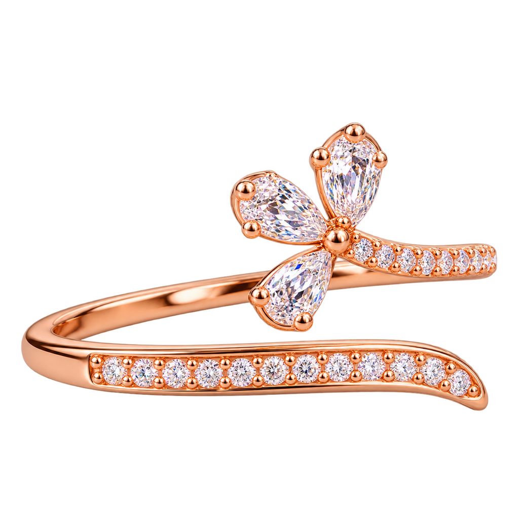Rosé Crystal Blossom Ring