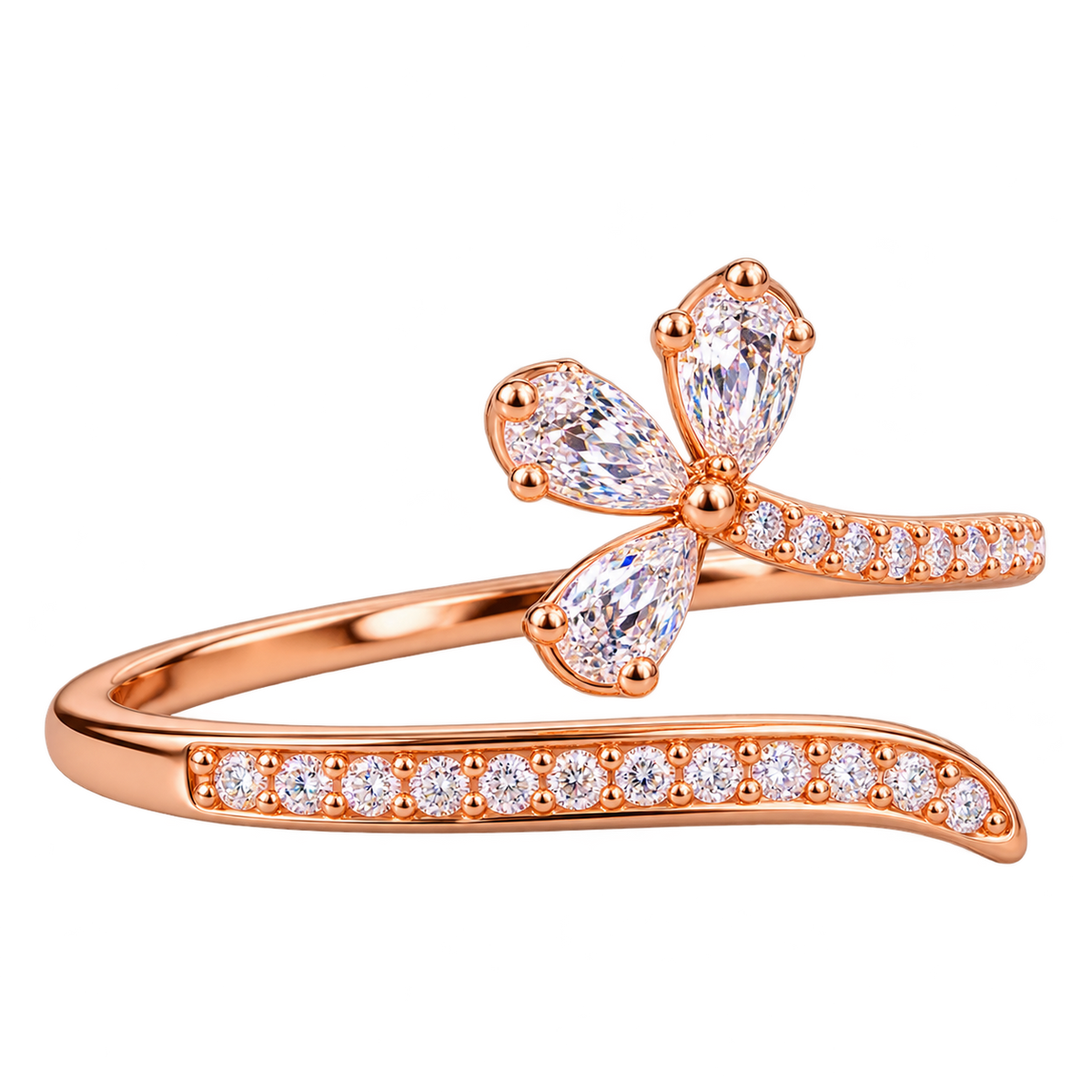 Rosé Crystal Blossom Ring