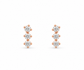 Rose Gold Elara Triple-Stone Stud Earrings
