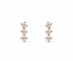 Rose Gold Elara Triple-Stone Stud Earrings