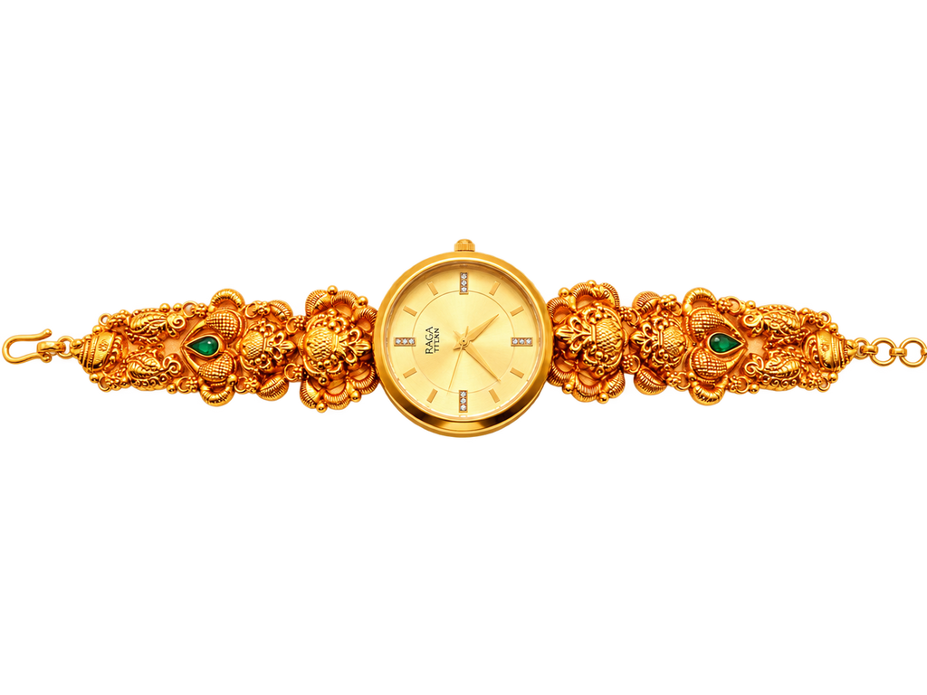 Raga Titan Aurelia Heritage Gold-Tone Bracelet Watch
