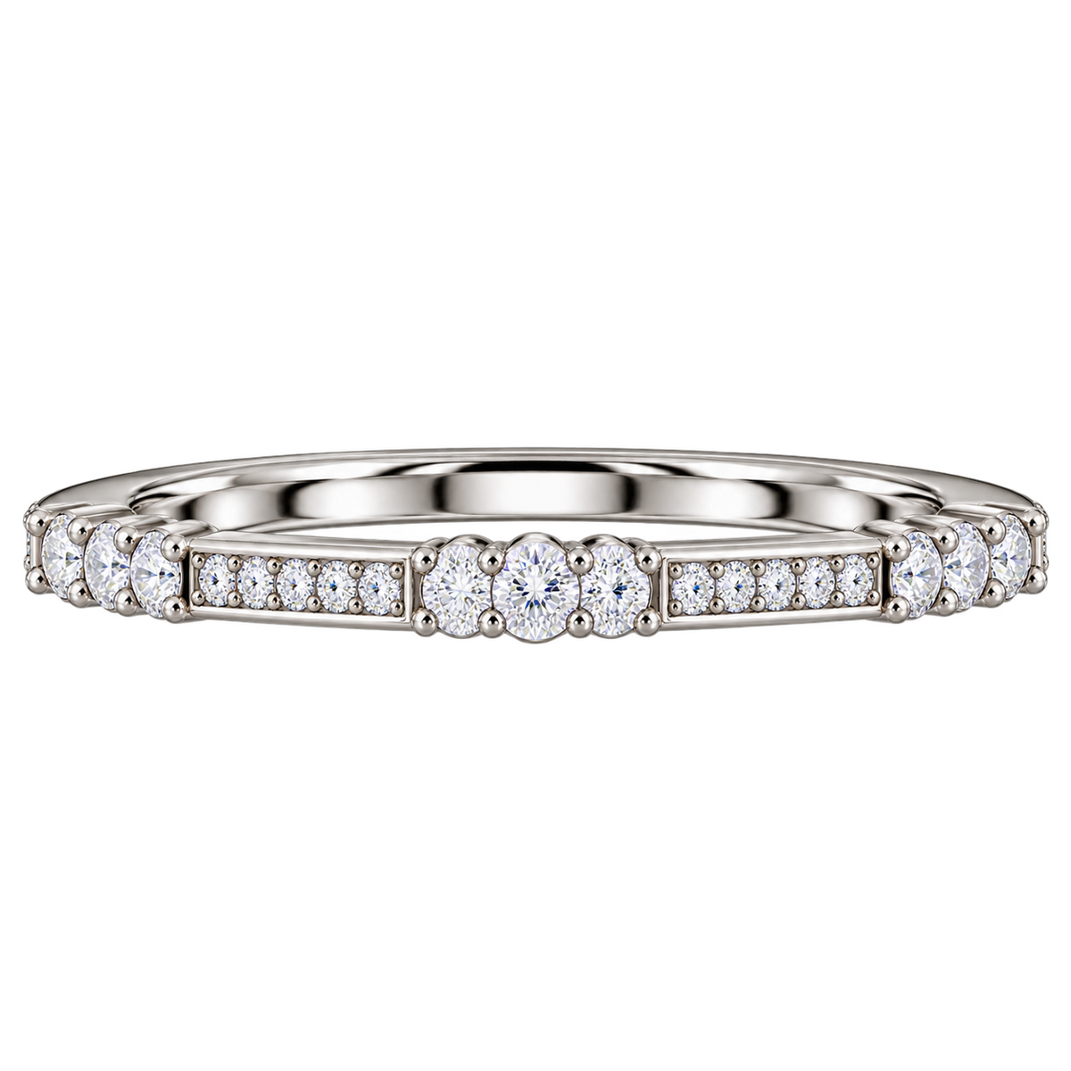 Silver Gleaming Curve Ring